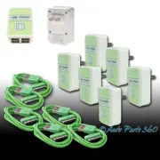 6X 4 USB PORT WALL ADAPTER+3FT CABLE POWER CHARGER GREEN FOR IPHONE 4S IPOD IPAD