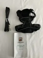 Rabbitgoo cat harness, small, black with 5ft long leash.