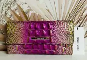 BRAHMIN Melbourne Cordelia Trifold Wallet LIMEADE OMBRE NWT~ Genuine Leather