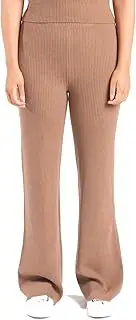 [KAREN THOMAS] 100% Cashmere Ribbed Wide Leg Lounge Pants: Ultra soft, Breathable, Stylish Loungewear for Women.