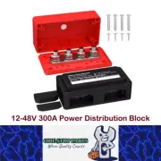 M8 Bus Bar 12-48V 300A Power Distribution Block 4 x M8 Studs Car Marine Terminal