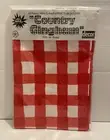 DECOR 60” Round 100% All Natural Cotton Gingham Red White Checker Table Cloth