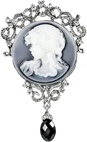 Yardenfun Lady Portrait Vintage Brooch Pin for Women Elegant Victorian Jewelry for Hats Scarves Collars Unique for Birthday Mother Day Special Occasions