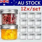 12x/set Glass Jars ＆ Lid Small Food Candy Storage Mason Jam Bottle Container Kit