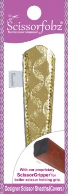 SCISSORFOBZ Designer Scissors Sheath Cover Single Small Diamond Metallic Gold