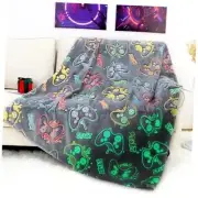 Glow in The Dark Game Throw Size 50" x 60" (130 x 150 cm) Glow Game Blanket