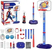 Toddler Basketball Hoop - Basketball Goal Court Toys Adjustable Height - Indoor Sport Toys Ball Game for 1-8 Years, Children, Girls