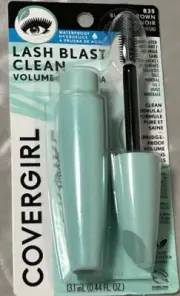COVERGIRL Lash Blast Clean Volume Waterproof Mascara Black Brown 0.44 fl oz NEW