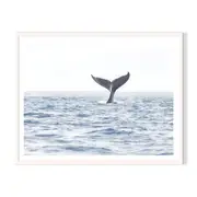 Wave Hello Framed Printed Wall Art - White