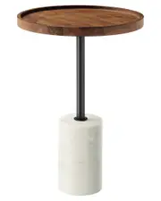 Modway Amina Round Acacia Wood Side Table