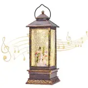 HPC Decor 12" Musical Christmas Snow Globes Lantern, LED Lighted Snow Water L...