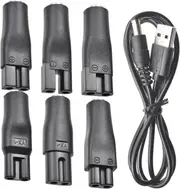 7 PCS Power Cord 5V Replacement Charger USB adapter Suitable for Electric Hair Clippers, Beard trimmers, Shavers, Beauty Instruments, Desk Lamps.