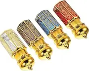 4Pcs Portable Mini Glass Perfume Bottles with Refined Caps Refillable Roller Dispenser for Essential Oils and Fragrances Travel Friendly Design