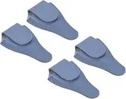 uxcell 4.5"x2.6" Embroidery Scissors Sheath, 4 Pack PU Leather Nail Cuticle Scissor Cover Small Pointed Nippers Scissors Protective Case, Light Blue