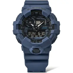 【CASIO 卡西歐】G-SHOCK 絕對強悍城市百搭迷彩運動雙顯錶-藍(GA-700CA-2A)