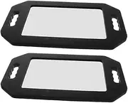 2Pcs Handheld Rectangular Shaving Mirror with Foam Cushion Unbreakable and Lightweight Design for Hair Salon and Barbershop Viewing Angles Durable Stylist Equipment