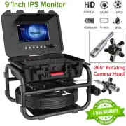 Sewer Camera 9" Screen 1080P Drain Pipe Pipeline Camera with 512HZ Transmitter