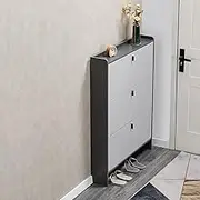 Shoe Cabinet for Entryway Slim Shoe Storage Cabinet Narrow Shoe Cabinet Hidden Shoe Storage Storage Organizer Narrow 3 Tier Entryway Hidden Shoe Rack