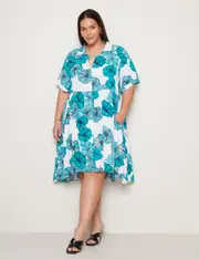 Autograph Elbow Sleeve Hi Low Shirt Dress