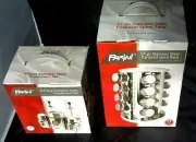 NEW Stainless Steel Condiment Set of 6 Carousal Spice Rack Glass Jars Set of 17