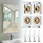 Sturdy Metal Fixing Kit for Frameless Mirrors Chrome Mirror Wall Hangers (4pcs)