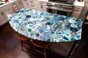 Blue Agate Dining Modern Furniture Agate Countertop Dine Table Top Slab For Deco