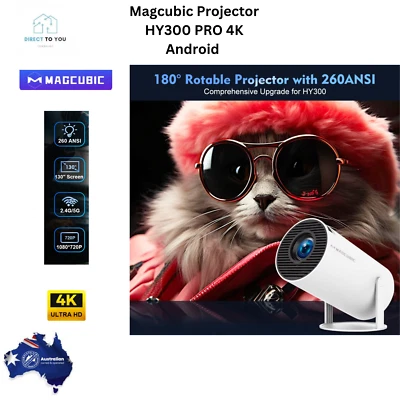 Magcubic Android Projector Dual Wifi6 Hy300 260ansi Allwinner H713 Home Cinema