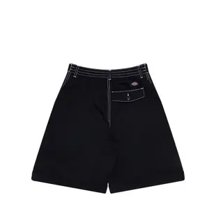 Dickies女款黑色Dickies100週年織帶設計褲管反摺短褲|DK010240BLK