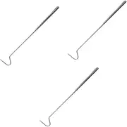 Ipetboom 3pcs Stainless Steel Snake Hook Retractable Snake Grabber Tool 68cm for
