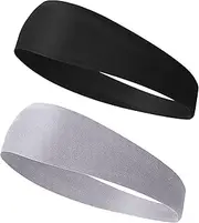 [Gjinxi] Headbands for Kids, 2PCs Cooling Sports Headband Kid Sweat Band for Football Soccer Baseball Karate Running, Elastic Sweatbands for Girls Boys