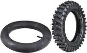 AlveyTech 3.00-10 Tube and Tire Kit for Dirt Bikes (Single) - Replacement Bundle for Coolster, Baja, Pit Pocket Mini Bike, Directional Knobby Tread, Pneumatic Rubber Tires, 2-Wheeler Accessories
