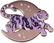 [Pinstant] Tiger Moon Stars Night Sky Galaxy Celestial 1.6" Enamel Pin Badge, 1.6 Inches, Enamel, enamel