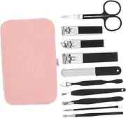 WOONEKY Stainless Steel Manicure Set 10pcs Nail Clippers Professional Travel Nail Care Kit Pedicure Tool for Women