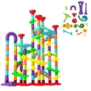 Elevator Marble Run Race Learning Toy Games Block DIY Maze Ball Track Set