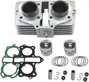 Cylinder Piston Kit Motorcycle Cylinder Kit Fit For Honda CB125 TWIN CA125 Rebel CB125T CBT125 CM125 125cc Upgrade 150cc Modification Motorbike Engine Rebuild Kits(CBT125 silver)