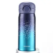 350LM Vacuum Cup Water Bottle Food Grade Stainless Steel Insulated Thermos Tea Coffee Drinking Mug BLUE COLOR