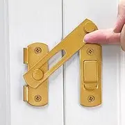 Wocoe Stainless Steel Barn Door Latch - Rust-Resistant Flip Latch for Secure Bi-Fold Doors (5, Gold_V96)