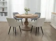 Natural Brown Country Round Dining Table