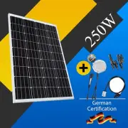 250W 12V Solar Panel Mono Kit Home Generator Boat Camping Power Battery Charger