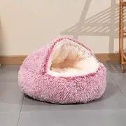 Cat Bed, Kitten Cave Beds for Indoor Under Fluffy Pet Bed Indoor Cat Cave Hooded Beds,G,60cm
