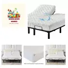 Waterproof Quilted Half Split Top King Mattress Protector Pad for Adjustable ...