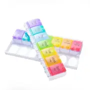 Maxpert Weekly Pill Organizer Case - 7 Day AM PM Push Button Pill Planner - E...