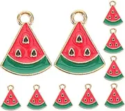 [TEMPNAP] 10pcs Watermelon Charms Pendants for Jewelry Making Cell Phone Charms Diy Mini Earrings Loop
