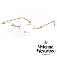 在飛比找PChome24h購物優惠-【Vivienne Westwood】特色線條鏡腳無框光學鏡