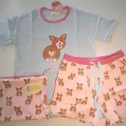 PETER ALEXANDER Womens Short Sleeve PJs Pyjamas Set Corgi Dog BNWT XS Pink Cotto