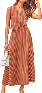 [MASCOMODA] Womens Fashion 2024 Spring Maxi Dress 2 piece Outfits Blazer Crop Vest and Maxi Skirt Sets Formal Matching Suits
