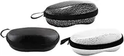 [Minkissy] Portable Glasses Case Leather Eyeglasses Box Zipper Anti-pressure for Sunglasses