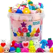 Mochi Squishy Toys 100-Pack，Party Favors for Kids 4-8-12，Bulk Fidget Toys Tre...