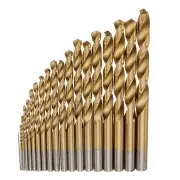 19Pcs Hss Titanium Coated Twist Drill Bit Set Straight Shank Twist Drill For Metal Wood Drilling