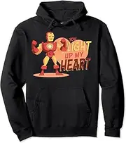 [Marvel] Iron Man You Light Up My Heart Text Pullover Hoodie